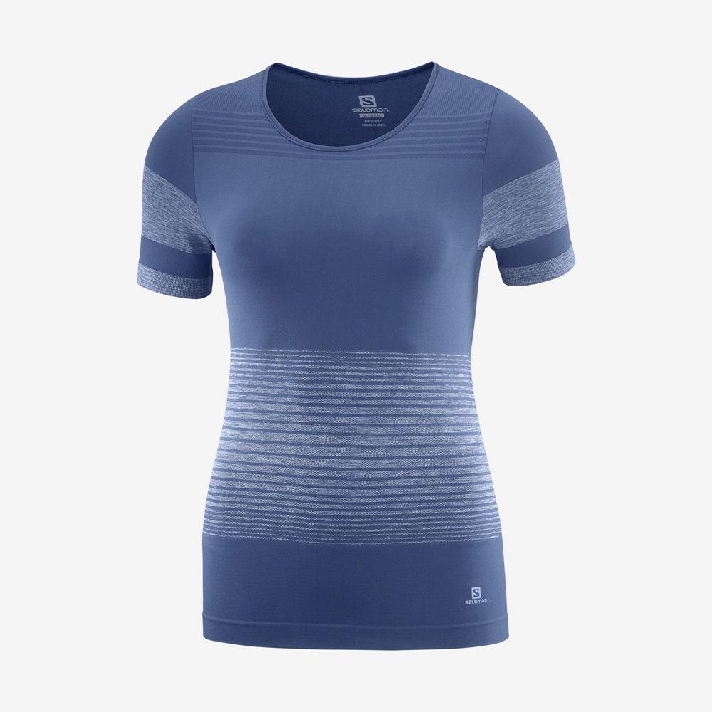 Camisetas Salomon Mujer Oscuro - Salomon Argentina ESSENTIAL MOVE ON SEAMLESS,751849-LHS